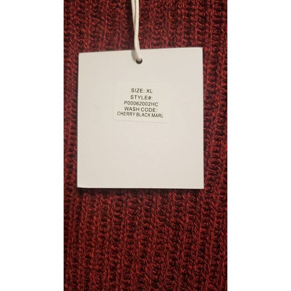 Pistola Distressed Cotton Crew Neck Pullover Sweater in Cherry Black Marl XL - Picture 6 of 11